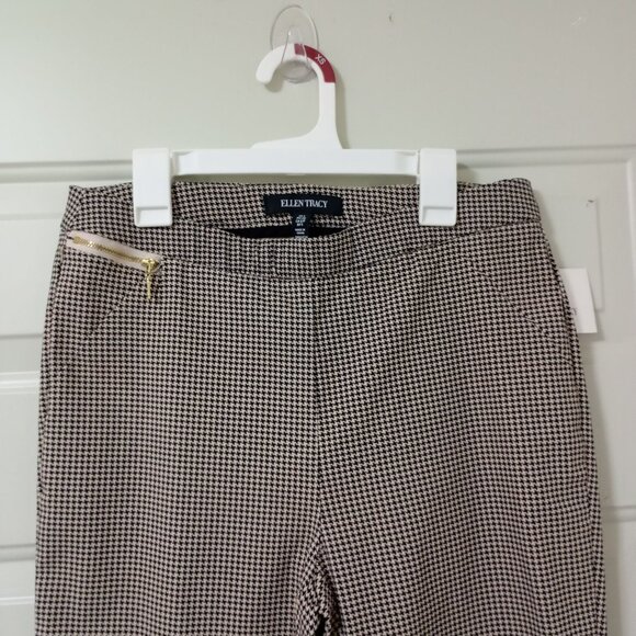 Ellen Tracy Womens Houndstooth Ankle Pant Size M Office Pants - Picture 4 of 10